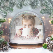 Gouden Sparkles Vrolijke Kerstkalligrafie Foto Sneeuwbol