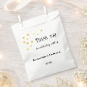 Gouden Sparkling Confetti Gepersonaliseerde Bruilo Bedankzakje (Geknipt)