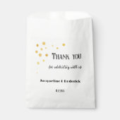 Gouden Sparkling Confetti Gepersonaliseerde Bruilo Bedankzakje (Voorkant)