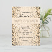 Gouden Sparkling Lights BABY DOUCHE Uitnodigingen (Staand voorkant)