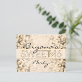 Gouden Sparkling Lights SWEET 16 Glam Briefkaart (Staand voorkant)