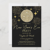 Gouden Sparkly New Year's Eve Party Disco Ball Kaart (Voorkant)