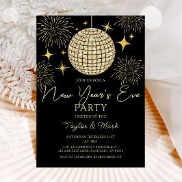Gouden Sparkly New Year's Eve Party Disco Ball Kaart