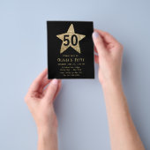 Gouden Sparkly Star 50e Verjaardagsfeestflyer Flyer (Hand)