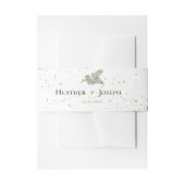 Gouden spat grillige groene dennenappel bruiloft uitnodigingen wikkel (Voorkant Voorbeeld)