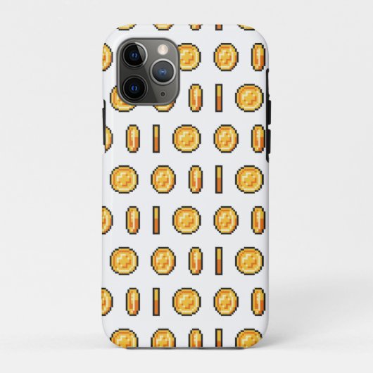 Gouden spelmunt 8-Bit Pixel-stijlpatroon Case-Mate iPhone Case (Achterkant)