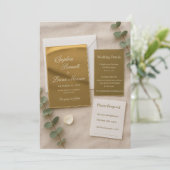 Gouden Spiegel Acryl Trouw Uitnodigingsset | Elega Kaart (Staand voorkant)