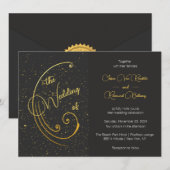 Gouden spikkel bruiloft kaart (Voorkant / Achterkant)