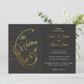 Gouden spikkel bruiloft kaart (Staand voorkant)