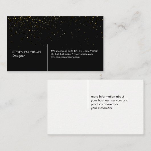 Gouden spikkels visitekaartje (Voorkant / Achterkant)