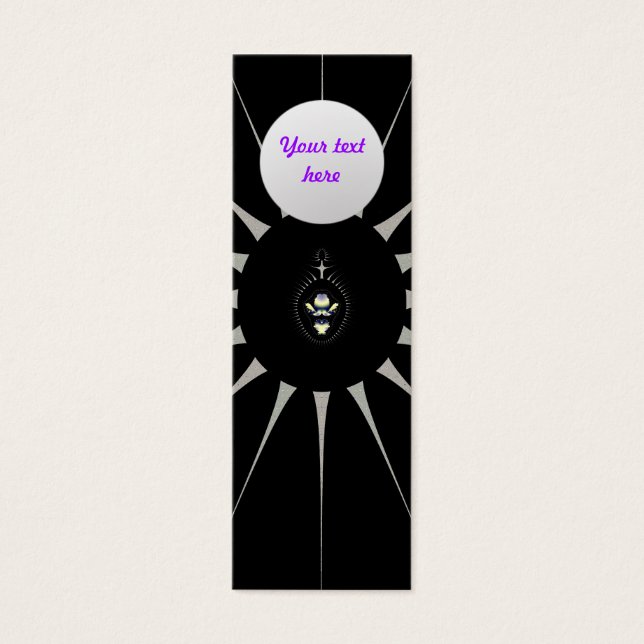 Gouden Spin Bookmark op Maat Mini Visitekaartjes (Voorkant)