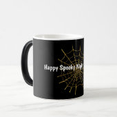 Gouden Spinnebeweb Halloween Magische Mok (Voorkant links)