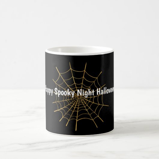 Gouden Spinnebeweb Halloween Magische Mok (Center)