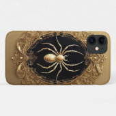 Gouden spinnenbeeld over weelderig filigraanontwer Case-Mate iPhone case (Achterkant (horizontaal))