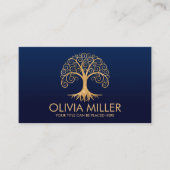 Gouden Spiraal Boom van het Leven Visitekaartje (Voorkant)