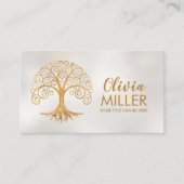 Gouden Spiraal Boom van het Leven Visitekaartje (Voorkant)