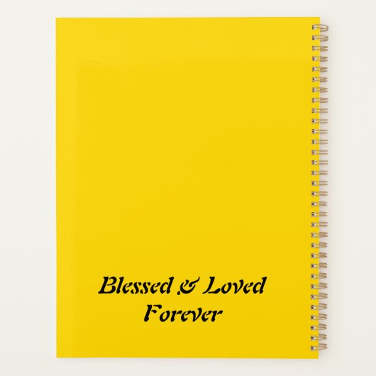 Gouden spiraal geel notitieboek voor mama (Achterkant)