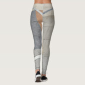 Gouden Spiraal Greige Beige Grijs Leggings (Achterkant)