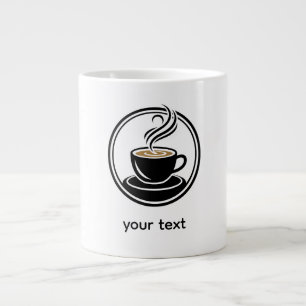 Gouden Spiraal in Duisternis – Minimalistisch Ontw Grote Koffiekop