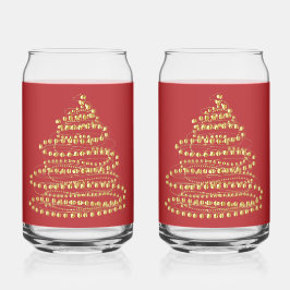 Gouden Spiraal Kerstboom Blikje Vormige Glas Set