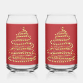 Gouden Spiraal Kerstboom Blikvormige Glas Set (Voorkant)
