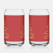 Gouden Spiraal Kerstboom Blikvormige Glas Set (Links)