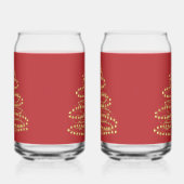 Gouden Spiraal Kerstboom Blikvormige Glas Set (Rechts)