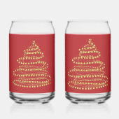 Gouden Spiraal Kerstboom Blikvormige Glas Set (Achterkant)