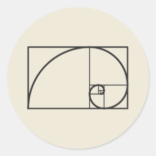 Gouden Spiraal Minimale Geometrie Tekening Ronde Sticker