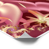 Gouden Spiraal Roze Vortex Abstract Fractal Poster (Hoek)