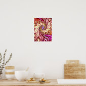 Gouden Spiraal Roze Vortex Abstract Fractal Poster (Keuken)