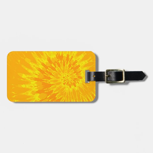 Gouden Spiraal Tie Dye Bagage Label (Voorkant horizontaal)