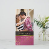 Gouden spiraal wijnstokken chique roze elegante st save the date (Staand voorkant)