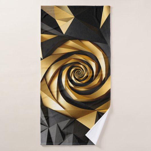 Gouden spiraalgeometrie badhanddoek (Badhanddoek)