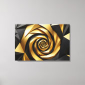 Gouden spiraalgeometrie canvas afdruk (Voorkant)