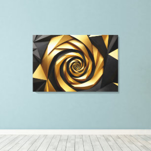 Gouden spiraalgeometrie canvas afdruk