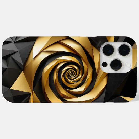 Gouden spiraalgeometrie Case-Mate iPhone case (Achterkant (horizontaal))