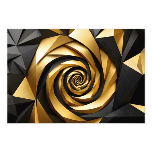 Gouden spiraalgeometrie foto afdruk (Voorkant)