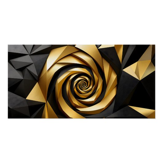 Gouden spiraalgeometrie perfect poster (Voorkant)