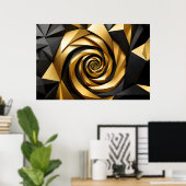 Gouden spiraalgeometrie poster (Thuiskantoor)