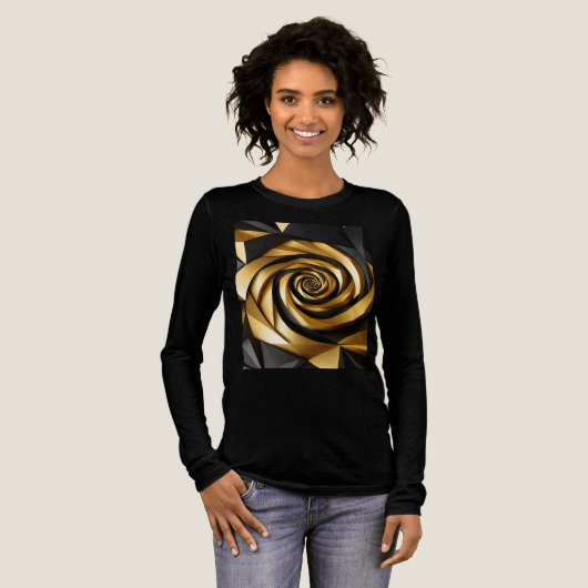 Gouden spiraalgeometrie Tri-Blend shirt (Voorkant)