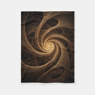 Gouden Spiraalwervel Abstract Tunnel Warme Fleece Deken