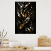Gouden Spiraalwervelposter Poster (Keuken)