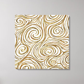 Gouden spiralen Elegantie Canvas Afdruk
