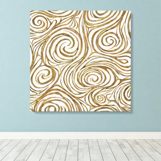 Gouden spiralen Elegantie Canvas Afdruk (Insitu (Houten vloer))