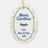 Gouden Splatter Meowy Kerstmis Siamese Kat Keramisch Ornament (Achterkant)