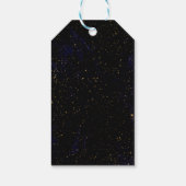 Gouden Splatter Modern Chique Paarse Blauwe Kosmis Cadeaulabel (Achterkant)
