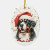 Gouden Splatter Santa Paws Berner Mountain Dog Keramisch Ornament (Voorkant)