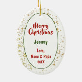 Gouden Splatter Santa Paws Berner Mountain Dog Keramisch Ornament (Achterkant)