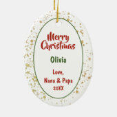 Gouden Splatter Santa Paws Duitse Herder Puppy Keramisch Ornament (Achterkant)